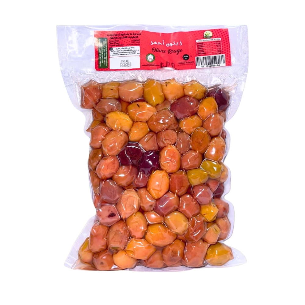 Olives rouges naturelles — 500g